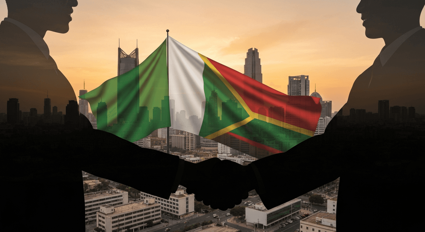 Africa cityscape at golden hour